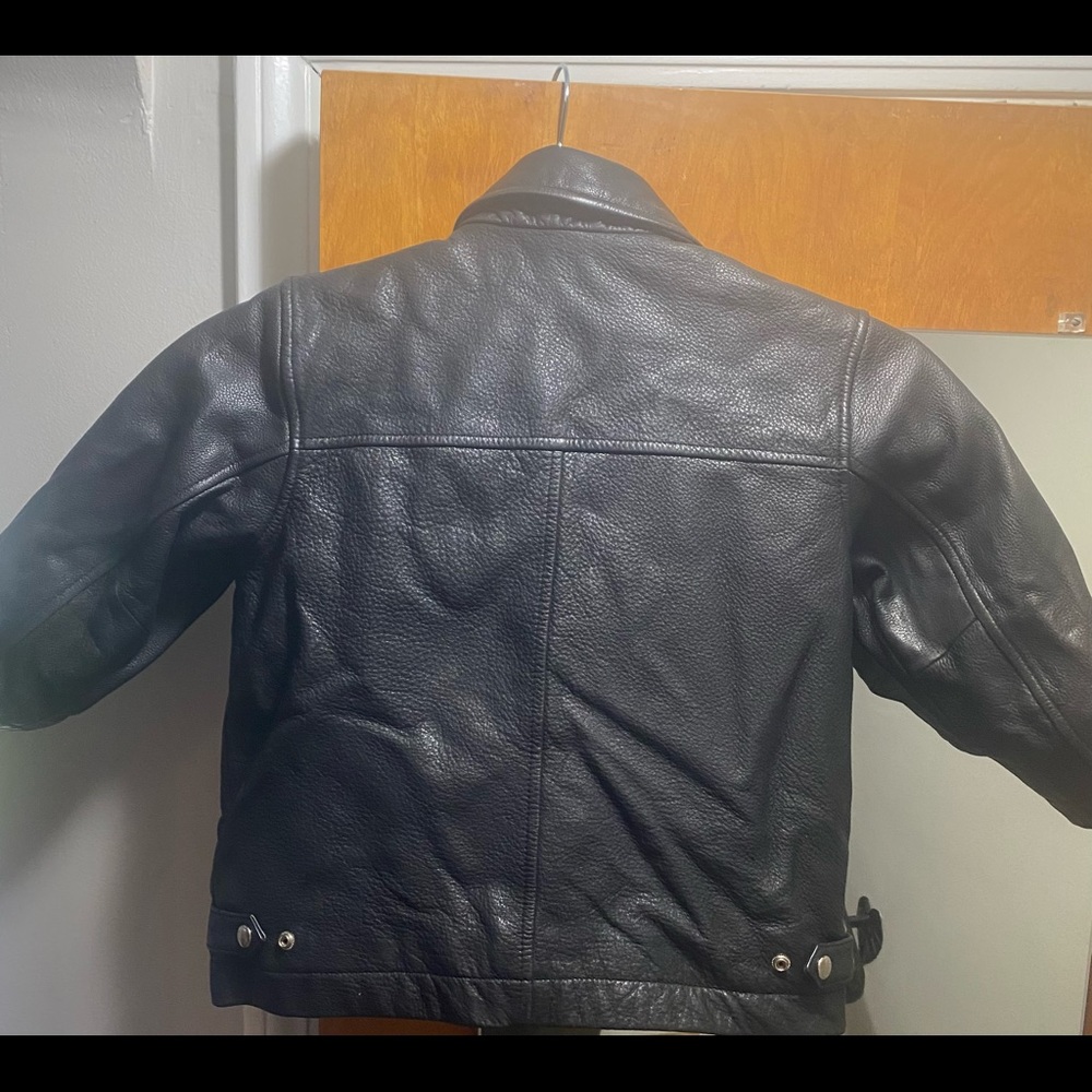 Boy/girl leather coat